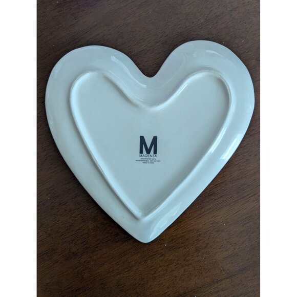 Heart-Shaped Ceramic Love Plate By Magenta Dishwasher & Microwave Safe White W - Picture 3 of 4